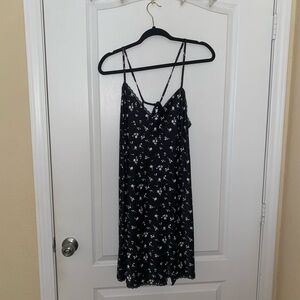 NWOT Wild Fable Black Floral Slip Silk Dress